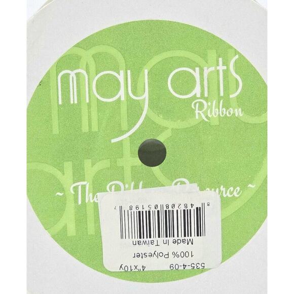 3- Ivory 4in Velvet Ribbon with Gold Backing 10yd The Ribbon Resource May Arts - Picture 6 of 12